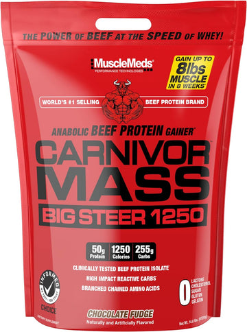 MuscleMeds Carnivor Mass Chocolate Big Steer 1250, 15 Lb (Packaging Ma