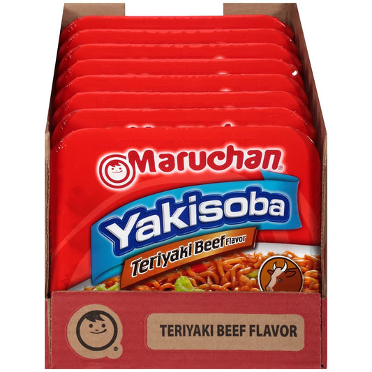 Maruchan Yakisoba Teriyaki Beef, Japanese Instant Ramen Noodles, 4.04 Oz, 8 Count