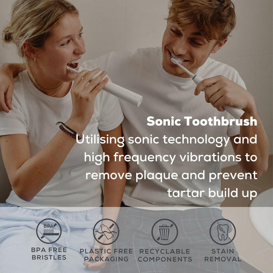 Georganics Replacement Sonic Toothbrush Heads 50000Spm - Electric Toothbrush Heads Suitable For Georganics Model 50000Spm Only - Nylon Dupont 152 Bristles - Deep Cleansing Toothbrush Heads - Pack Of 2