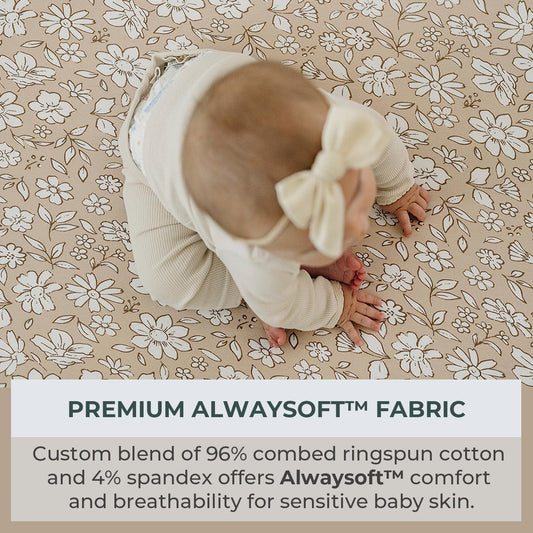Pobibaby - 2 Pack Premium Changing Pad Cover - Ultra-Soft Jersey Knit, Stylish Ocean Pattern, Safe And Snug For Baby (Meadow)