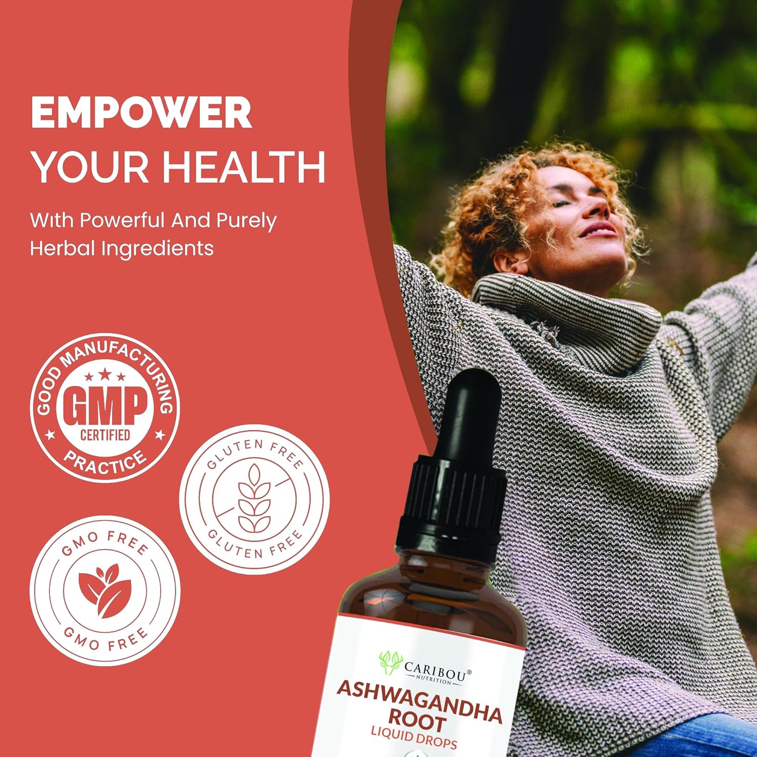 Caribou Nutrition Ashwagandha Liquid Drops Organic - Pure Ashwagandha Root Extract Supplement | Non-GMO, Vegan, Gluten-Free | 60 Servings of Ashwagandha Liquid for Men & Women : Health & Household