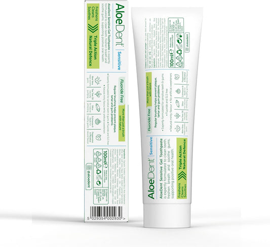 Aloe Dent Whitening Aloe Vera Toothpaste Fluoride Free, Natural Action, Vegan, Cruelty Free, SLS Free, Naturally White, Healthy Gums, 100 ml (Pack of 2)