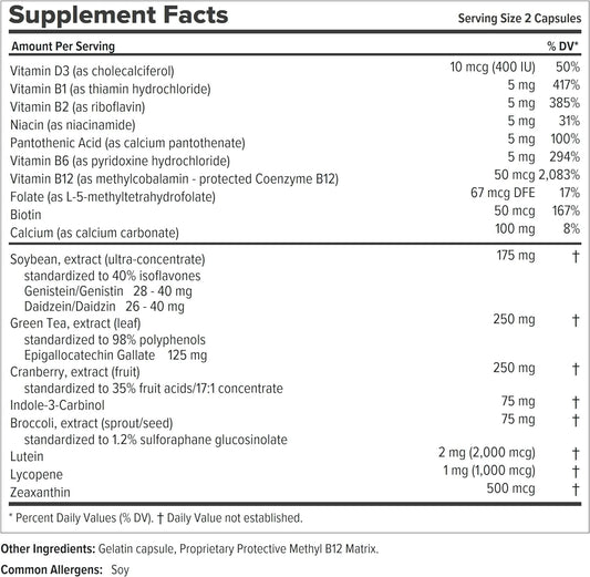 ANDREW LESSMAN Ultimate Women’s Wellness 60 Capsules – Naturally Relieves Menopause Symptoms, PMS & Perimenopause, with Soy Isoflavones, EGCG, Cranberry, Indole-3-Carbinol. Easy to Swallow Capsules