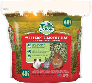 Oxbow Animal Health Western Timothy Hay - All Natural Hay For Rabbits, Guinea Pigs, Chinchillas, Hamsters & Gerbils - 40 Oz