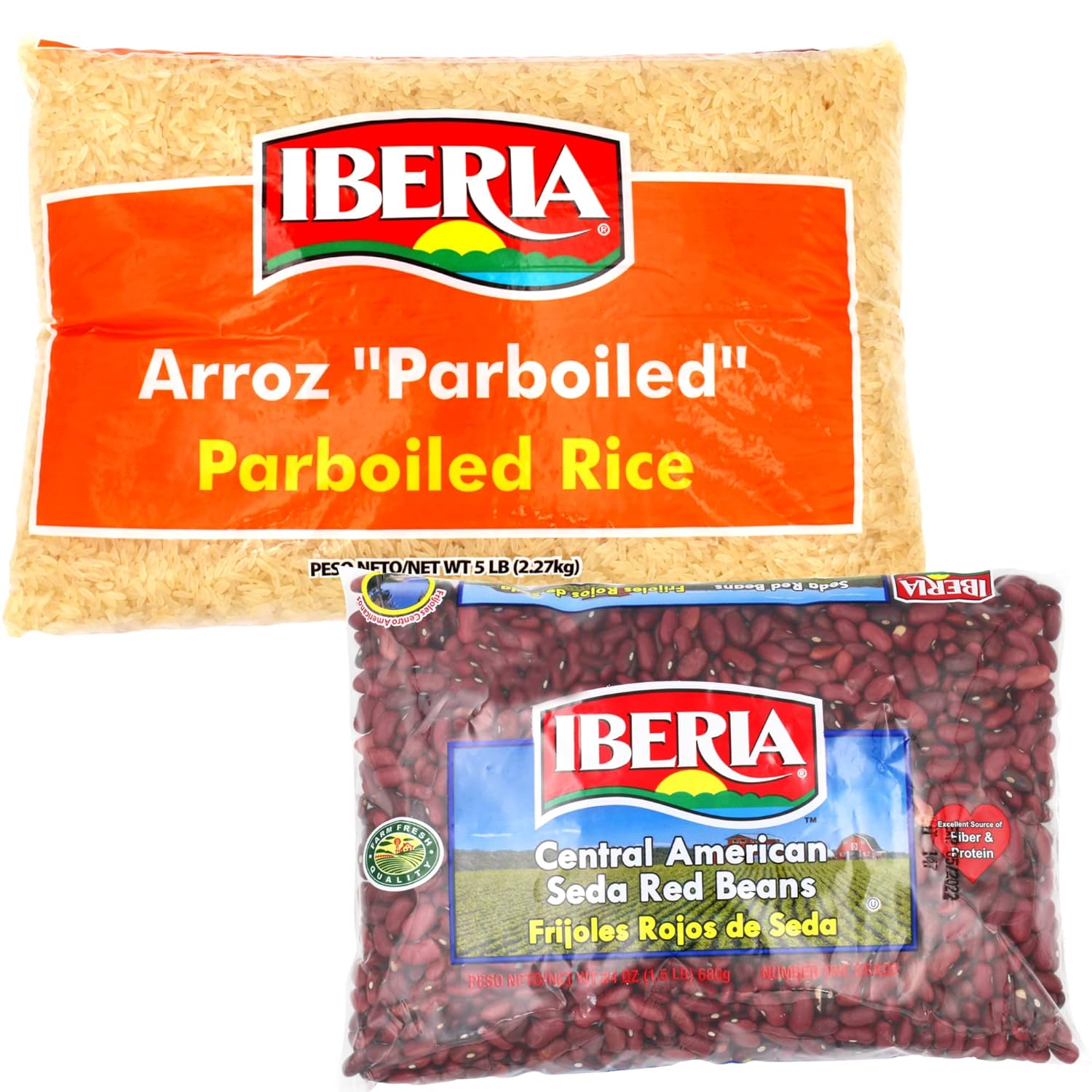 Iberia Long Grain Parboiled Rice, 5 lb. + Iberia Seda Beans, 1.5 lb. : Grocery & Gourmet Food