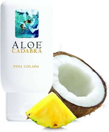 Aloe Cadabra Natural Water Based Personal Lube, Organic Lubricant Gel for Her, Him & Couples, Pina Colada 2.5 oz (Pack of 2)…