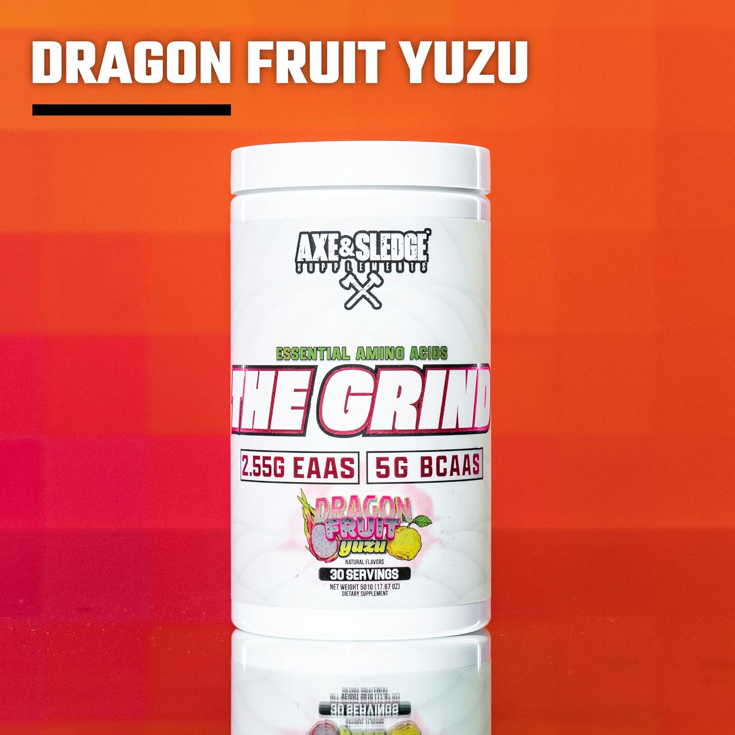 The Grind Essential Amino Acids, Branched Chain Amino Acids, 30 Servings (Dragon Fruit Yuzu) : Health & Household