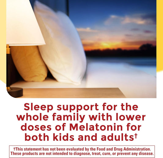 Nature Made Adult & Kids Melatonin Gummies Combo Pack For Restful Sleep, Family Pack, Sleep Aids For Adults & Kids, Two Sleep Gummies Bottles