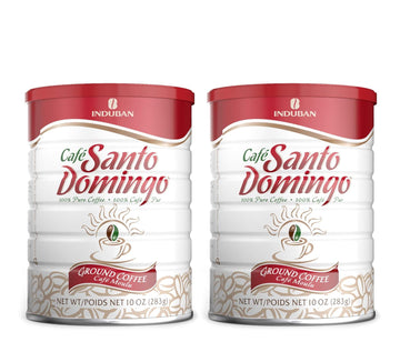 Santo Domingo Coffee, 10 oz Can, Ground Coffee, Medium Roast - Product from the Dominican Republic (Pack of 2)