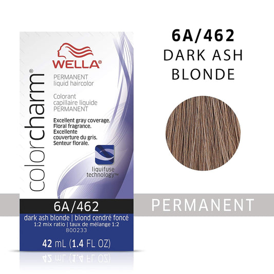 Wella Professionals Invigo Brilliance Color Protection Shampoo & Conditioner, For Fine Hair + Wella Colorcharm Permanent Liquid Hair Color For Gray Coverage, 6A Dark Smokey Ash Blonde