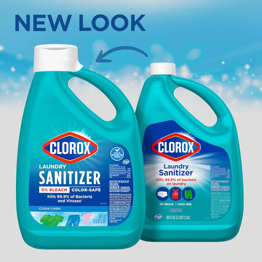 Clorox Laundry Sanitizer, Kills 99.9% Of Odor-Causing Bacteria On Laundry, 80 Fl Oz, Pack Of 2