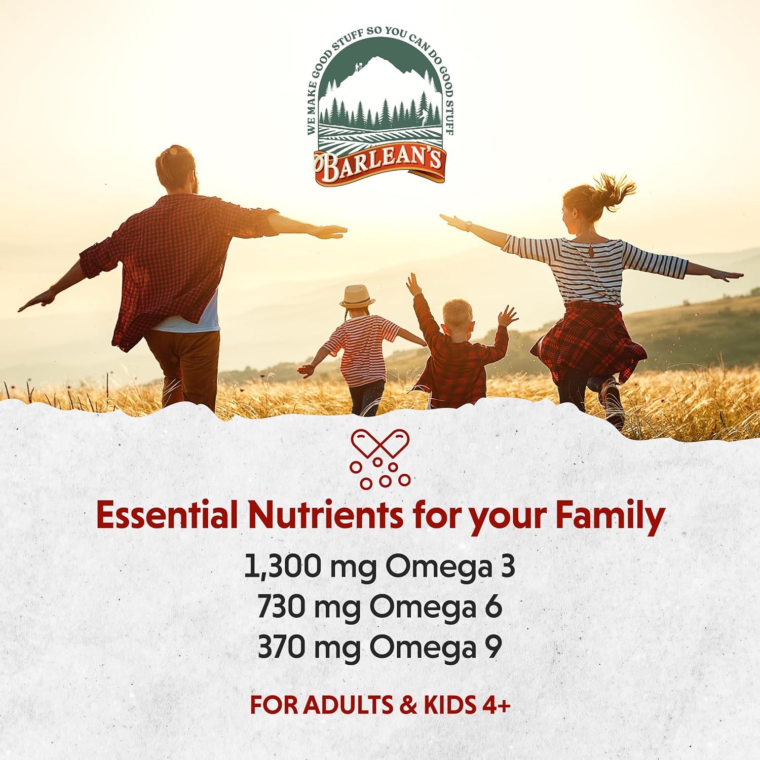 Barlean's Total Omega 3 Fish Oil Liquid Supplement, Orange Crème Flavored with Borage Oil and Flaxseed Oil, 2,400 mg of Omegas 3 6 9 EPA and DHA Plus GLA, 16 oz : Health & Household