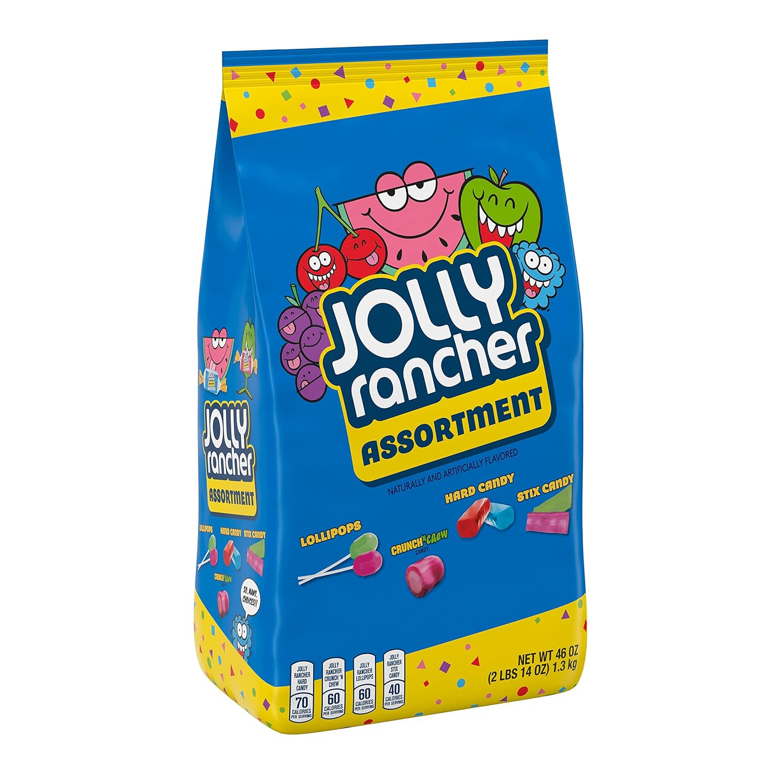 Jolly Rancher Assorted Fruit Flavored Hard Candy, Individually Wrapped, 46 Oz Bulk Bag