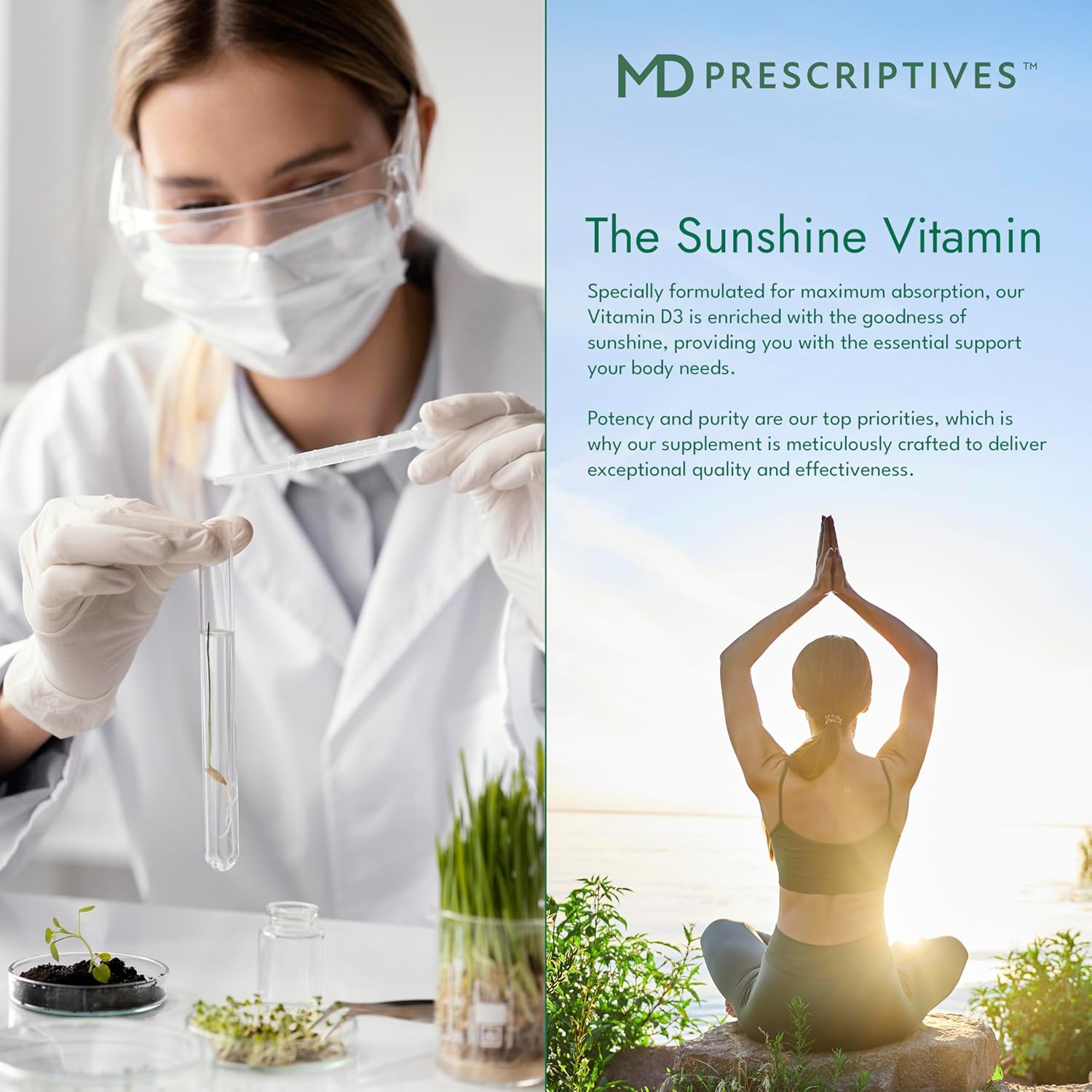 Md Prescriptives Vitamin D3 180 Gelcaps - Maximum Absorption For Strong Bones, Muscle & Immune Support, Non Gmo Vegetarian Softgels, 125 Mcg (5,000 Iu) : Health & Household