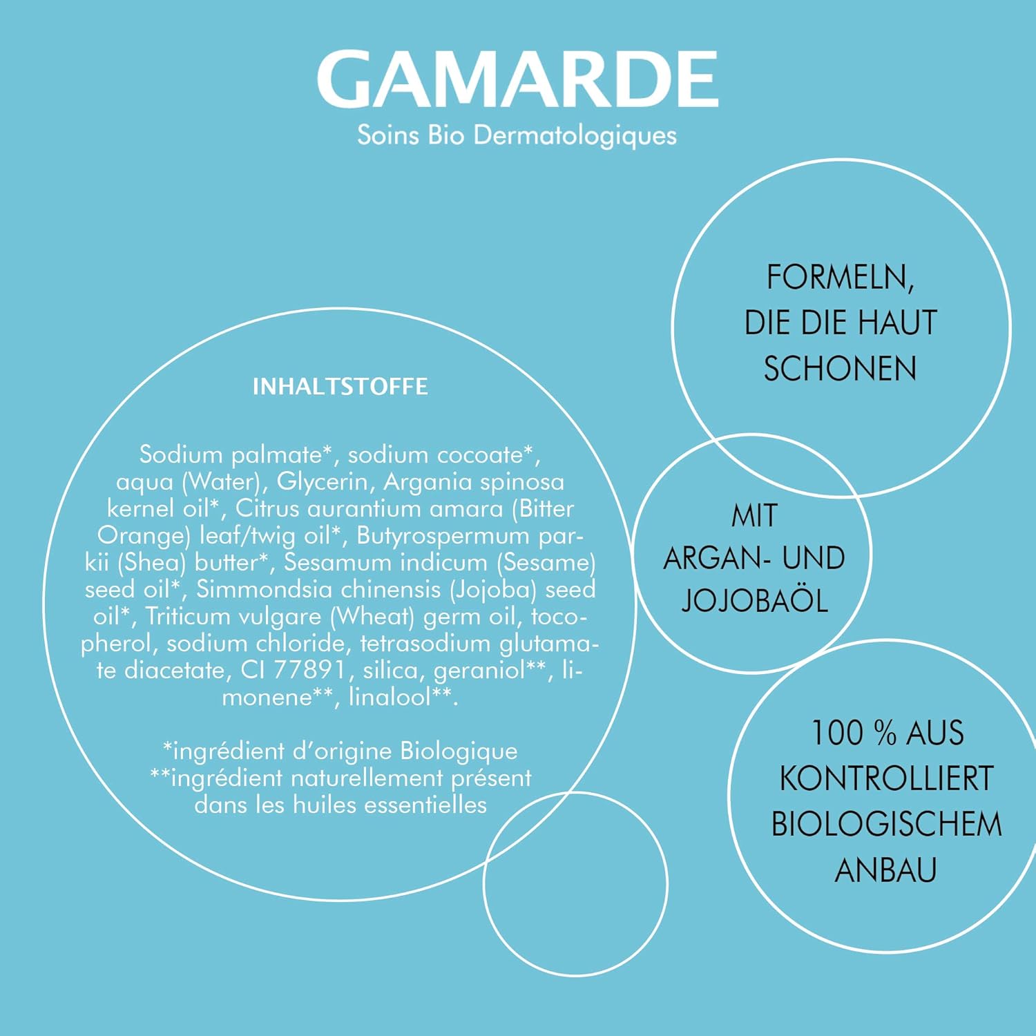 Gamarde Organic Cosmetics Douceur Organic Soap Vegan For Dry Skin I Body Soap For Normal To Sensitive Skin I Shower Soap Men And Women I No Chemical Ingredients I Soap 100 G