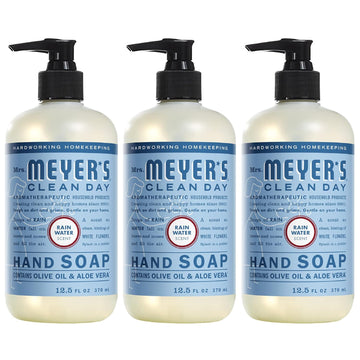 Mrs. Meyer'S Clean Day Hand Soap, Made With Essential Oils, Biodegradable Formula, Rain Water, 12.5 Fl. Oz - Pack Of 3