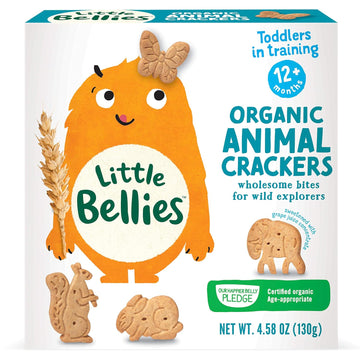 Little Bellies Organic Animal Crackers Toddler Snack (Pack Of 5 X 4.58 Oz Individual Packs)