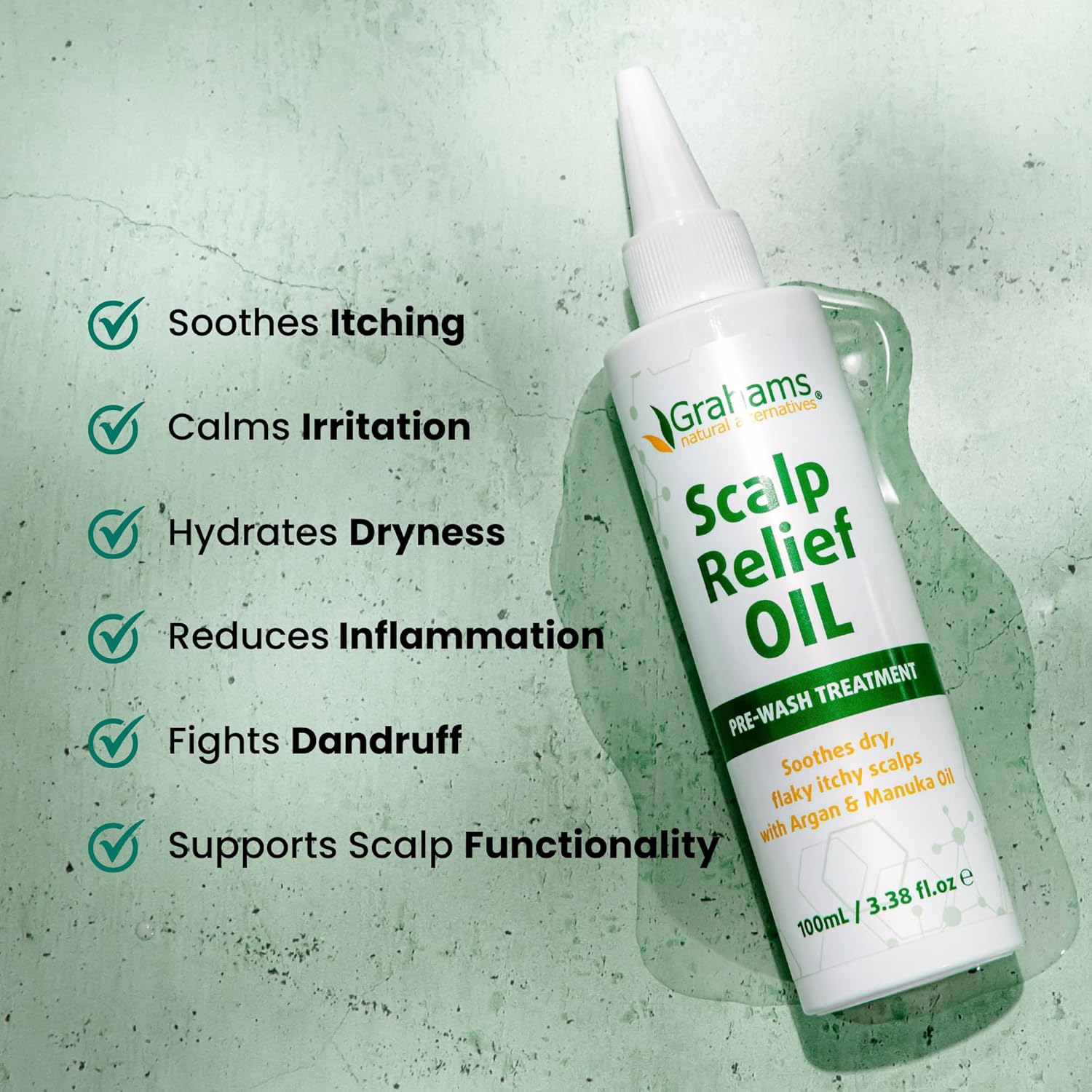 Grahams Natural Scalp Relief Oil - Scalp Treatment For Dry, Itchy & Flaky Scalp Psoriasis, Seborrheic Dermatitis & Dandruff Scalp Treatment - Hydrating, Moisturising & Exfoliating Scalp Oil (100ml) : Amazon.co.uk: Beauty