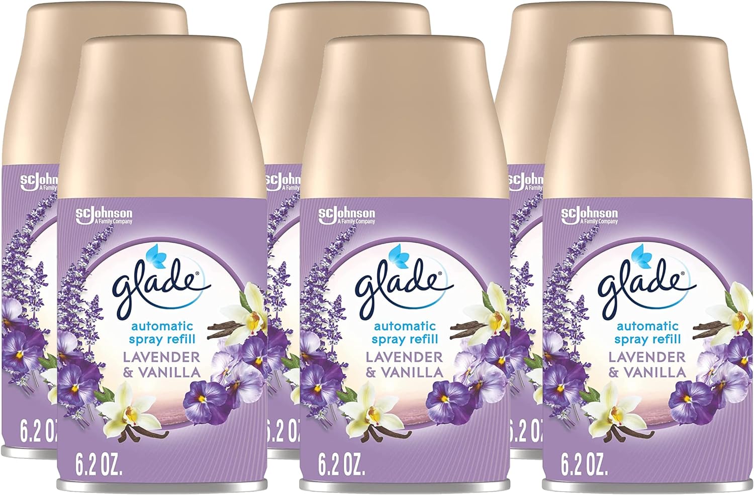 Glade Lavender & Vanilla Automatic Spray Refills Air Fresheners 6.2 oz (Pack of 6)