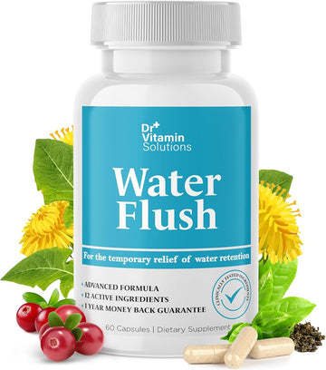Dr Vitamin Solutions Diuretic Water Pills For Weight Control - Instant Natural Relief From Bloat And Swelling - Green Tea, Cranberry, Dandelion Leaf Extract - Water Retention Pills - 120 Capsules