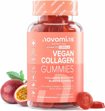 Vegan Collagen Gummies - Vegan Collagen With Added Vitamin C, Bcaas, Hyaluronic Acid - Advanced Blend - Alternative To Collagen Powder & Tablets - Collagen Supplements For Women - Novomins