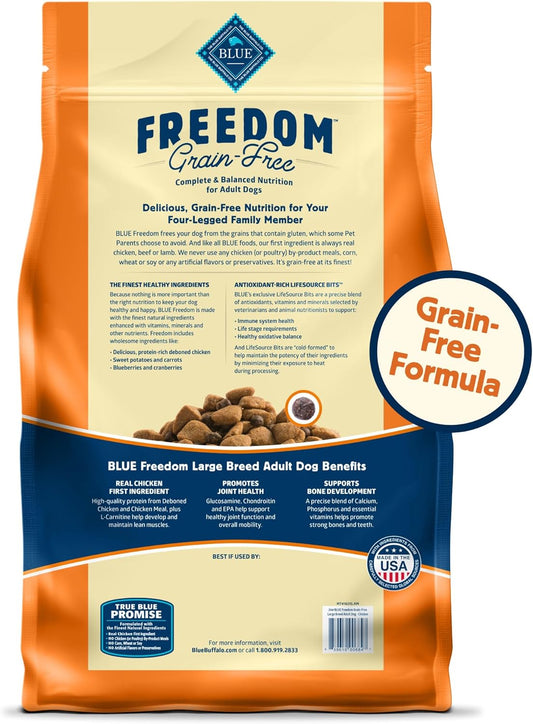 Blue Buffalo Freedom Grain-Free Large Breed Dry Dog Food, Supports Joint Health & Mobility, Made In The Usa With Natural Ingredients, Chicken & Potatoes, 24-Lb. Bag