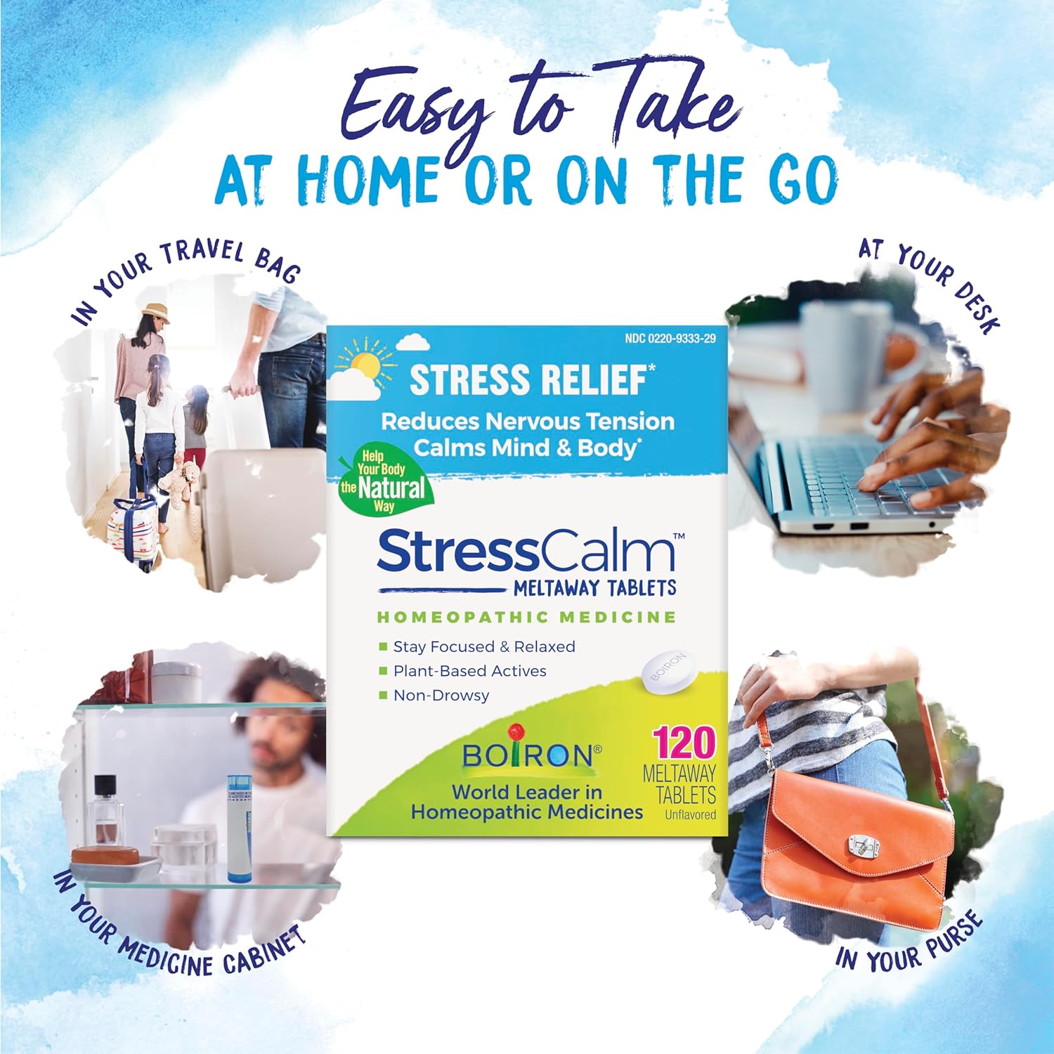 Boiron Stresscalm Tablets For Relief Of Stress, Anxiousness, Nervousness, Irritability, And Fatigue - 60 Count