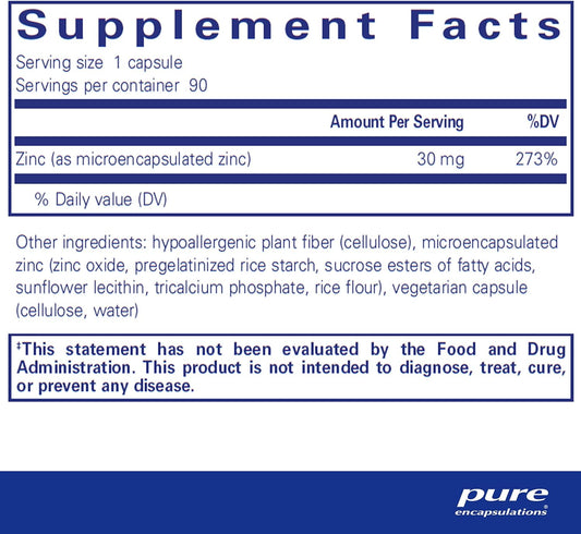 Pure Encapsulations Ultrazin Zinc | Enhanced Absorption Mineral Support For Metabolism And Immune Health* | 90 Capsules
