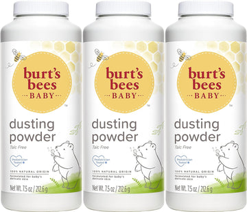 Burt's Bees Baby Powder, Hypoallergenic Dusting Powder, Non-Irritating, Calming Skin Care, All Natural, Talc Free,7.5 Ounce (Pack of 3)