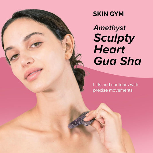 Skin Gym Rose Quartz Sculpty Heart Gua Sha