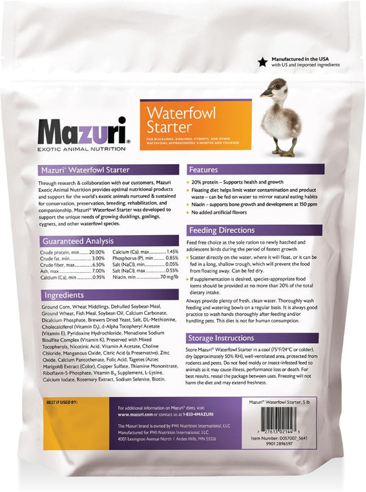 Mazuri Waterfowl Starter Food For Baby Ducks And Geese (5 Lb)