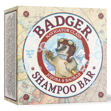 Badger - Jojoba & Baobab Conditioning Shampoo Bar, Natural Vegan Hair Bar, 3 Oz