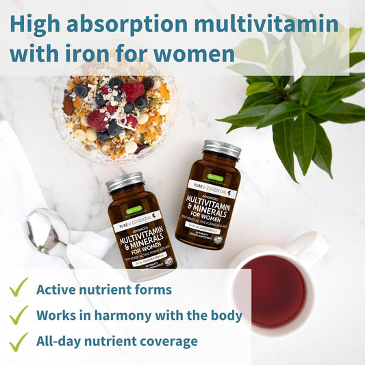 Multivitamin & Minerals For Women + Astaxanthin Complex Vegan Bundle, Sustained Release Advanced Multivitamin With Iron + Natural 4 Mg H. Pluvialis Astaxanthin, By Igennus