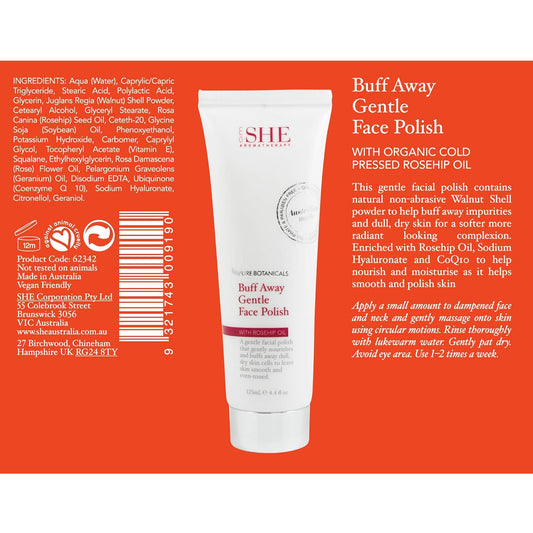 Om She Aromatherapy Rosehip Oil Buff Away Gentle Face Polish : Health & Household