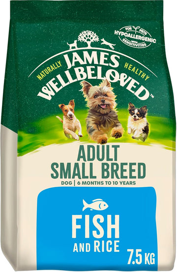 James Wellbeloved Complete Dry Adult Small Breed Dog Food Fish and Rice, 7.5 kg?02JWSBF2