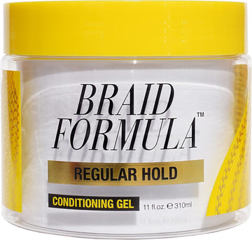 Ebin New York Braid Formula Conditioning Gel, Original/Regular Hold, 11Oz/310Ml – Clean/Aloe Vera Scent, Shine, Braid Control, No Residue, No Flaking, Smoothing, Strong Hold