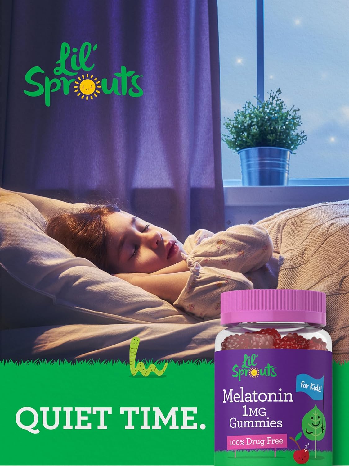 Carlyle Kids Melatonin Gummies | 1 mg 100 Count | Fruit Flavor Gummy | Vegan, Non-GMO, Gluten Free | by Lil Sprouts : Health & Household