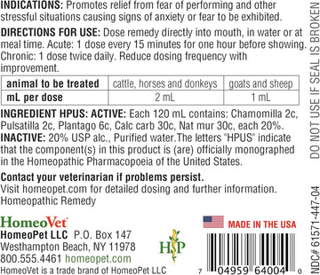 Homeopet Equiopathics Pre-Performance Stress Drops, 120Ml