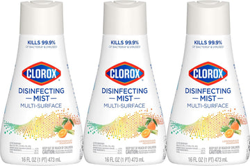 Clorox Disinfecting Mist, Lemongrass Mandarin, Household Essentials, 3 Refills, 16 Fl Oz Each