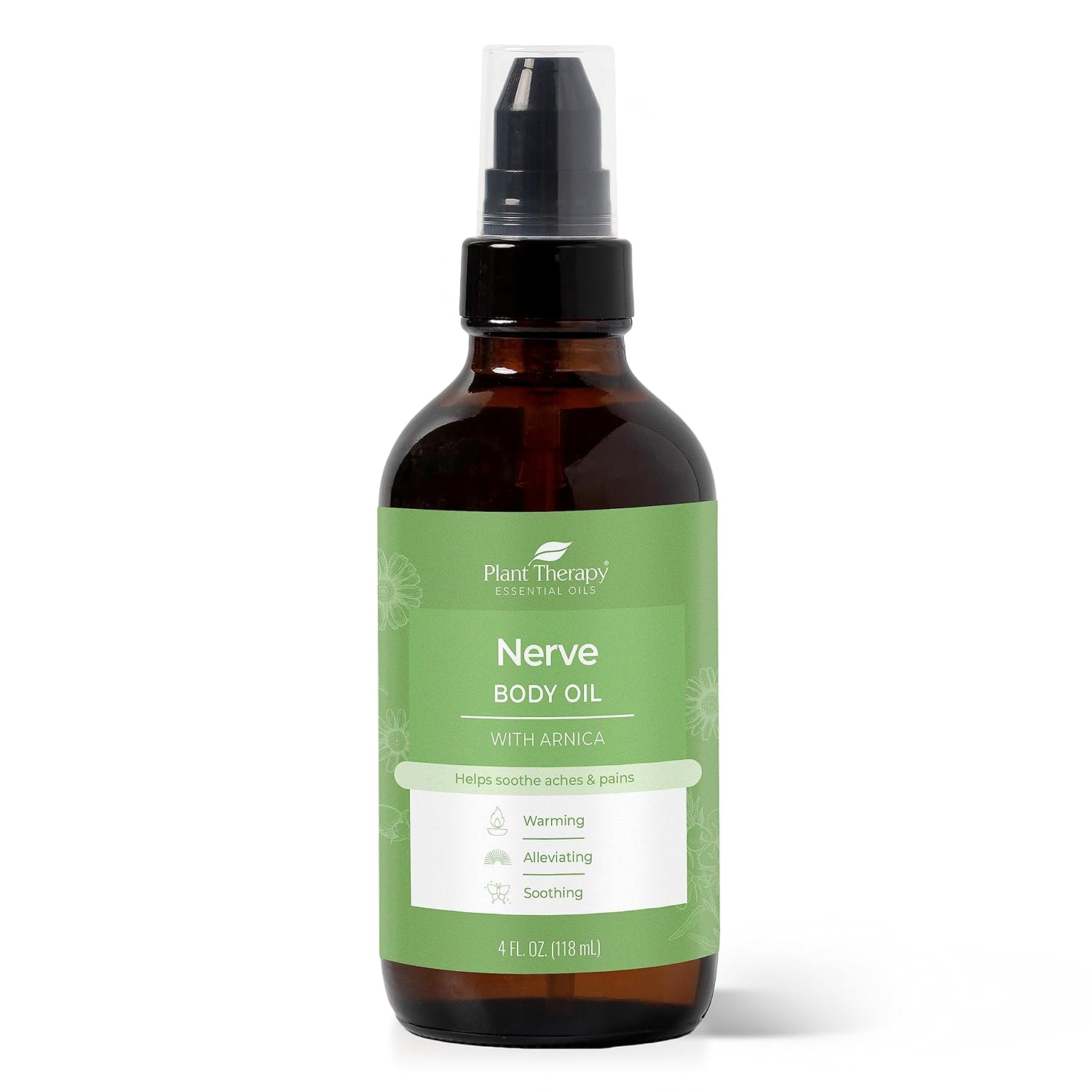 Plant Therapy Nerve Body Oil with Arnica 4 oz Supports Discomfort and Tenderness, Soothing for Sharp or Tingling Sensations, Softens & Nourishes Skin