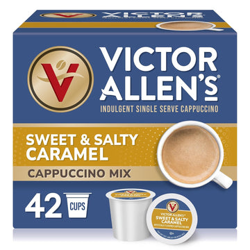 Victor Allen'S Coffee Sweet And Salty Caramel Flavored Cappuccino Mix, 42 Count, Single Serve K-Cup Pods For Keurig K-Cup Brewers Brewers (Packaging May Vary)