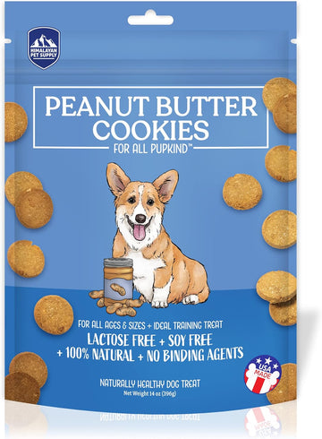 Peanut Butter Cookies | Lactose Free - Soy Free - Gluten Free - Wheat Free | Usa Made | For All Breeds | 14 Oz Of All Natural, Baked, Crunchy Goodness