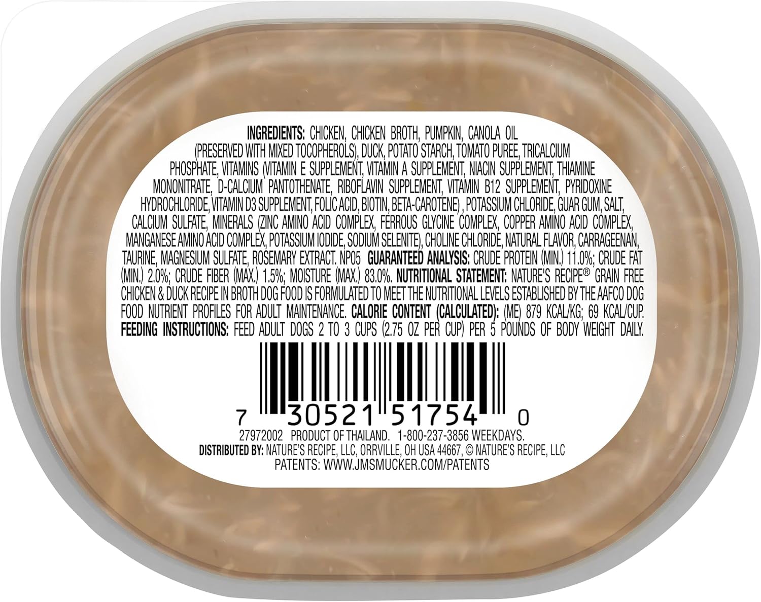 Nature's Recipe Grain Free Wet Dog Food, Chicken & Duck Recipe, 2.75 Ounce Cup (Pack of 12): Pet Supplies: Amazon.com