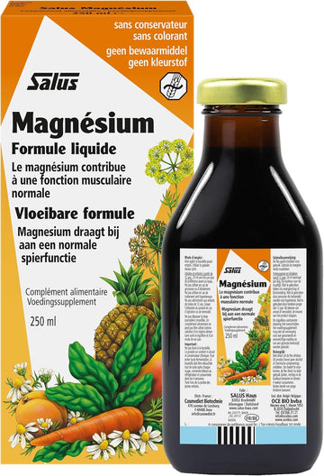 Salus Magnesium Liquid | High Absorption Gluconate And Citrate Form | Magnesium Supplement For Women, Men, And Children | Vegetarian, Gluten-Free, Non-Gmo (250Ml)