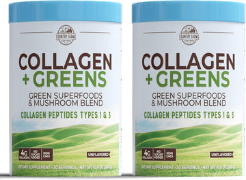 Country Farms Collagen Peptides Powder With Greens Dietary Powder Supplement (Type I, Iii) For Skin Hair Nail And Joints, Dairy/Gluten/Sugar Free, Energizing Superfoods, 21.2 Oz, 60 Servings