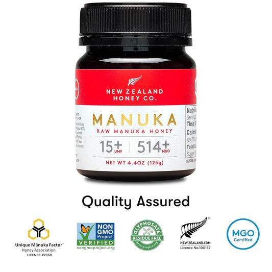 New Zealand Honey Co. Raw Manuka Honey Umf 15+ | Mgo 514+, Umf Certified / 4.4Oz