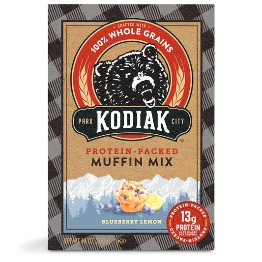 Kodiak Cakes Power Bake, Protein Muffin Mix, Blueberry Lemon, 14 Ounce (Pack of 6)