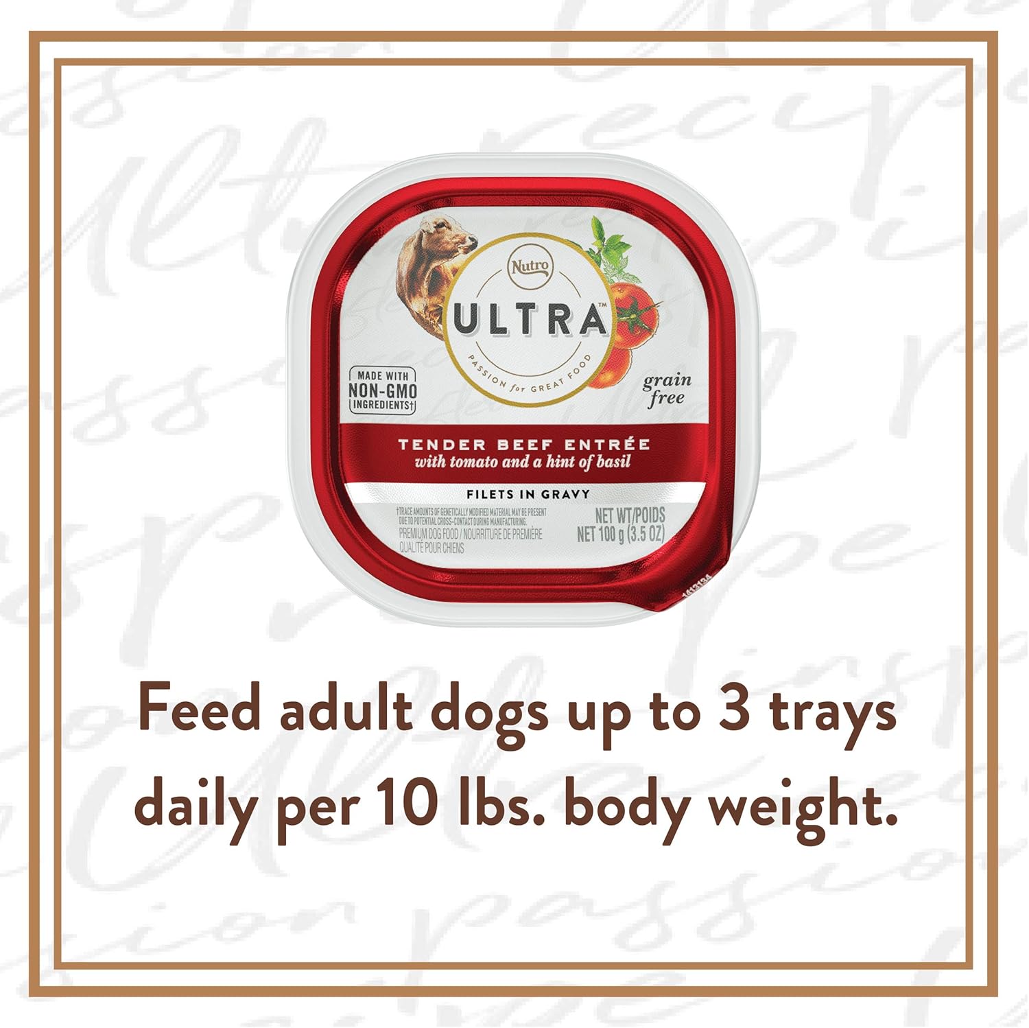 NUTRO ULTRA Grain Free Adult Wet Dog Food Filets in Gravy Tender Beef Entrée With Tomato and a Hint of Basil, (24) 3.5 oz. Trays: Pet Supplies: Amazon.com