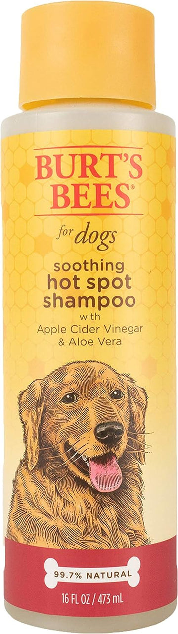 Burt's Bees for Pets Natural Hot Spot Shampoo with Apple Cider Vinegar & Aloe Vera | Soothing & Relieving Hot Spot Remedy for Dog | Cruelty Free, Sulfate & Paraben Free, pH Balanced for Dogs | 16 Oz