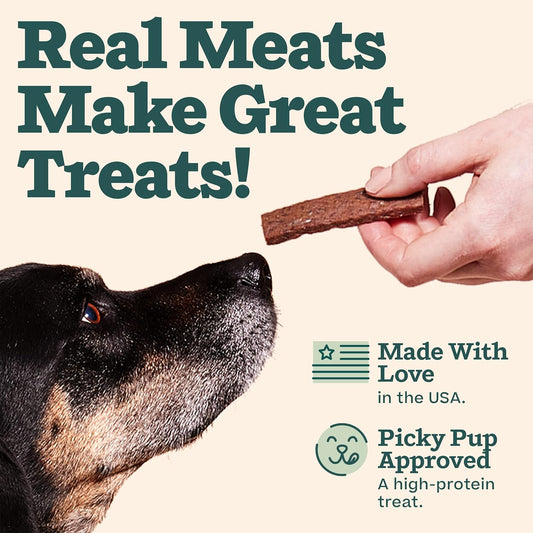 Woof Super Strips, Protein-Rich Dog Treats, Beef Jerky For Dogs, Training Treats Or Meal Booster, Made In The Usa Brown